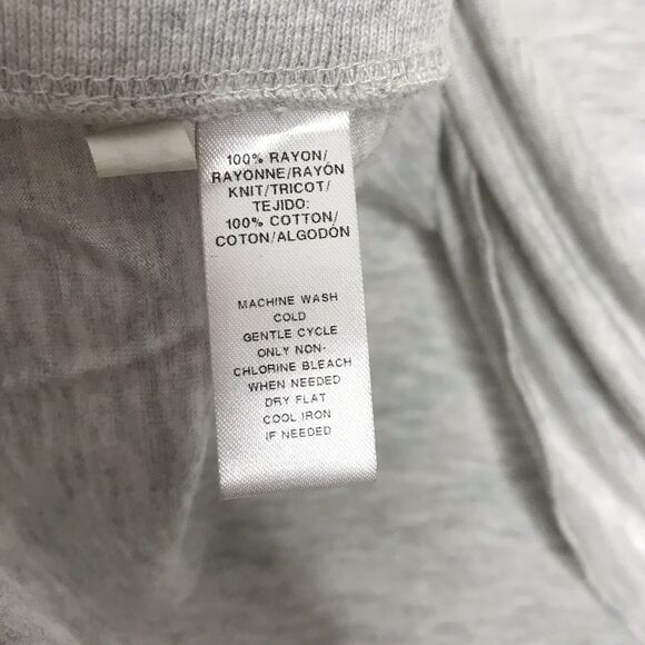 LOFT XS Sleeveless Side Stripe Tee Light Heather Gray Rounded Hem Womens - Picture 6 of 7